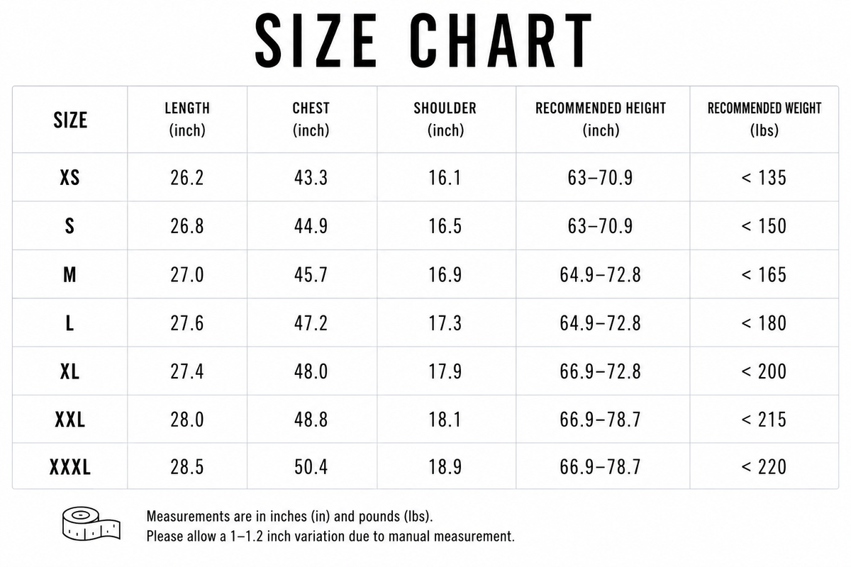 Size chart